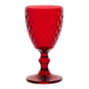 Bicchiere con stelo rosso effetto diamante