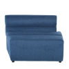 Blauwe chaise longue voor modulaire zetel in gerecycleerde stof voor professioneel gebruik