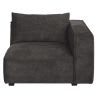 Bracciolo destro per divano componibile in velluto marmorizzato grigio scuro