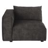 Bracciolo sinistro per divano componibile in velluto marmorizzato grigio scuro