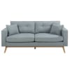3/4-Sitzer-Sofa im skandinavischen Stil, eisblau