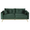 3/4-Sitzer-Sofa im skandinavischen Stil mit grünem Samtbezug
