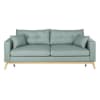 Ausziehbares 3/4-Sitzer-Sofa im skandinavischen Stil, wassergrün meliert