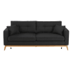 Skandinavisches ausziehbares 3/4-Sitzer-Sofa aus anthrazitfarbenem Stoff