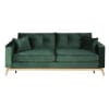 Sofá cama de estilo escandinavo de 3/4 plazas de terciopelo verde
