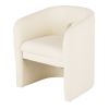Cadeira com apoios para braços em tecido bouclé branco