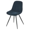Cadeira em veludo azul e metal preto