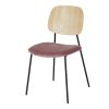 Cadeira em veludo rosa e costas em cor natural OEKO-TEX®