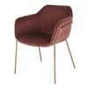 Cadeira em veludo terracota e metal dourado, OEKO-TEX®