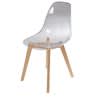 Cadeira escandinava de madeira de carvalho transparente