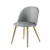 Cadeira vintage cinzento com metal em imitação de carvalho