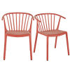 Cadeiras de jantar de jardim profissionais vermelho terracota