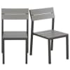 Cadeiras de jantar em compósito cinzento-claro e alumínio cinzento-antracite