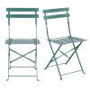 Cadeiras de jardim profissionais dobráveis em aço verde (x2)