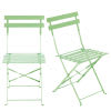 Cadeiras dobráveis de jardim de metal verde-água (x2)