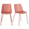 Cadeiras em polipropileno e metal damasco-alaranjado (x2)