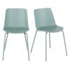 Cadeiras em polipropileno e metal verde-salva (x2)