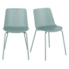 Cadeiras em polipropileno e metal verde-salva (x2)