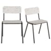 Cadeiras profissionais em metal cinzento e plástico reciclado Le Pavé® com efeito de terrazzo multicolor (x2)