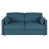 Canapé-lit professionnel 2/3 places bleu pétrole, matelas 18 cm (coussins d'accompagnement non vendus)