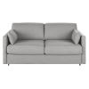 Canapé-lit professionnel 2/3 places gris clair, matelas 18 cm (coussins d'accompagnement non vendus)