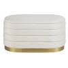 Cassettone pouf in velluto bianco e oro