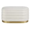 Cassettone pouf in velluto bianco e oro