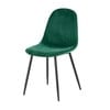Chaise style scandinave en velours vert sapin