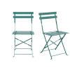 Chaises de jardin pliables en acier vert (x2)