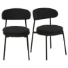 Chaises professionnelles en acier noir et bouclettes noires (x2)