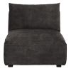 Chauffeuse per divano componibile in velluto marmorizzato grigio scuro