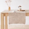 Chemin de table en jute et coton à franges 48x150
