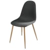 Scandinavische stoel, antracietgrijs en metaal met eikenhouten