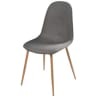 Skandinavischer Stuhl, grau und Eichenimitat Metall