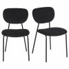 Conjunto de 2 cadeiras profissionais em metal preto e veludo preto