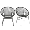 Sessel für gewerbliche Nutzung aus schwarzem Kunstharz und schwarzem Metall (x2)