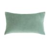 Coussin en velours vert tilleul 30x50