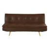 2/3-Sitzer-Sofa Clic-Clac mit braunem Velourslederbezug