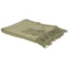 Decke aus recyceltem Chenille-Polyester mit Fransen, grün, 130x170cm