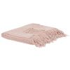 Decke aus recyceltem Chenille-Polyester mit Fransen, rosa, 130x170cm