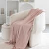 Decke aus recyceltem Chenille-Polyester mit Fransen, rosa, 130x170cm