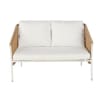 Divano da giardino 2 posti in resina beige e metallo bianco