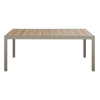 Ausziehbarer Gartentisch aus Aluminium in Holzoptik und taupe, 6/10 Personen