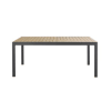 Mesa de aluminio teca/gris antracita, 8/12 personas, 180/270 cm largo