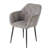 Fauteuil de table en velours gris clair