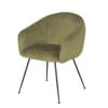 Fauteuil de table en velours vert