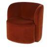 Fauteuil en velours brun