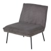 Fauteuil en velours côtelé gris anthracite