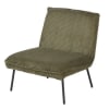 Fauteuil en velours côtelé vert kaki
