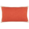 Fodera per cuscino in cotone color terracotta con fettuccia decorativa 50x30 cm